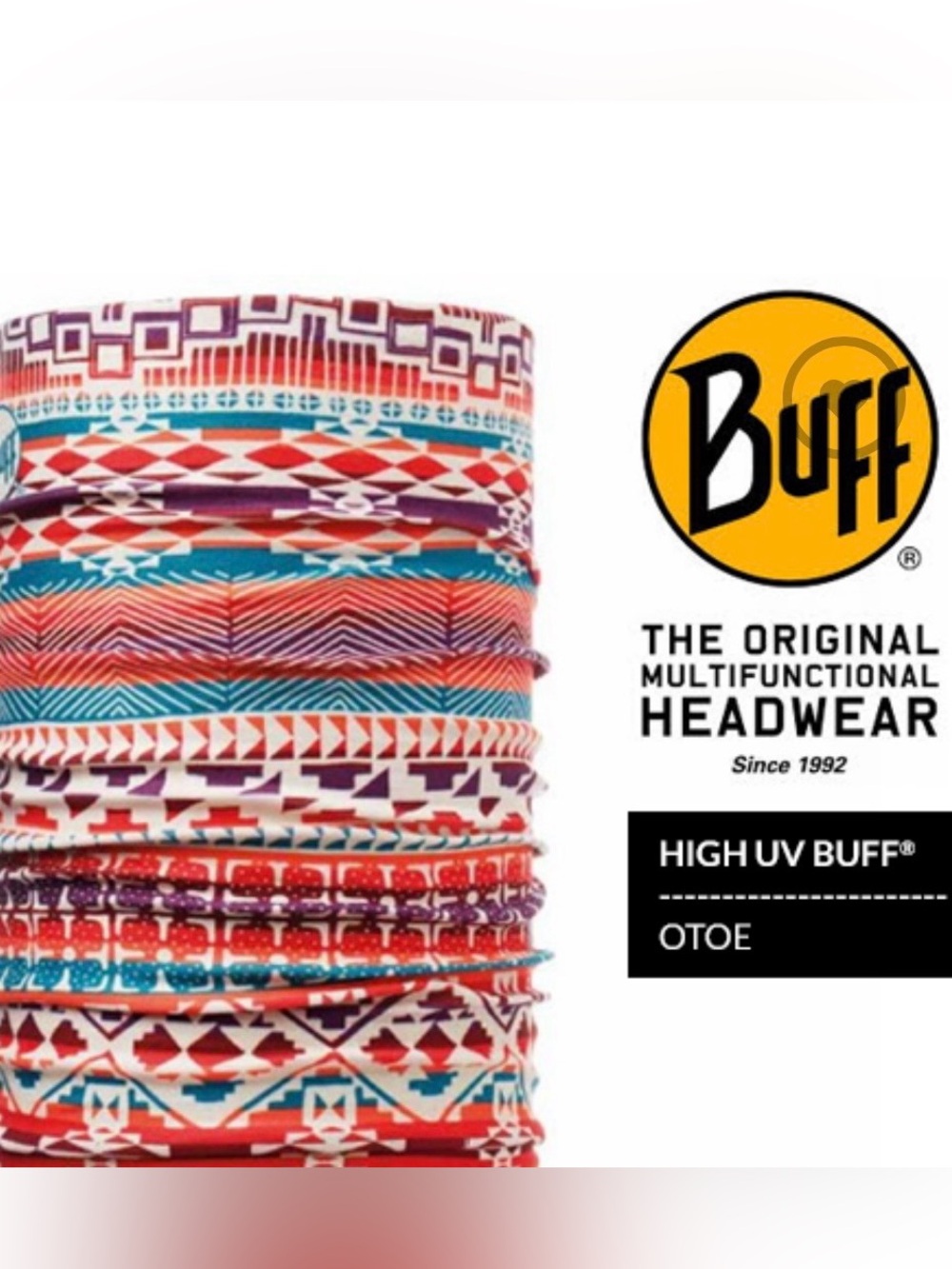 Buff Multifunctional Headwear - Red, Teal, Purple Otoe Pattern
